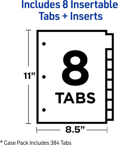 Avery® Big Tab Insertable Dividers, 8-Tab, Multicolor, 1 Set
