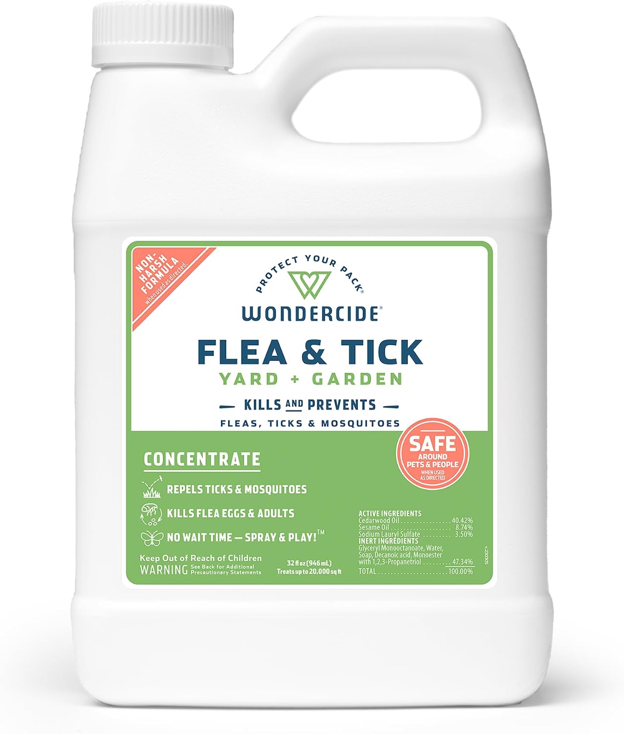 Wondercide - Flea and Tick Spray Concentrate for Yard and Garden - 32 oz