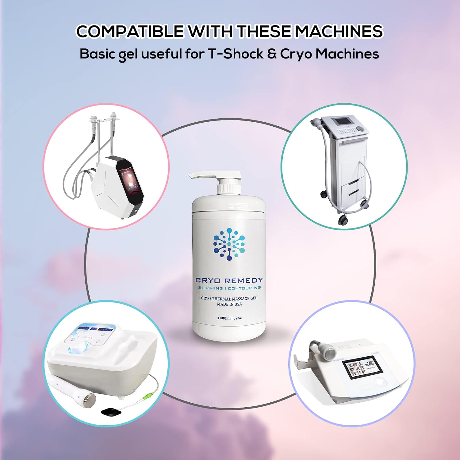 Cryo Conductive Thermal Gel with Hyaluronic Acid – 32oz | Professional RF, EMS, Slimming, Cellulite & Laser Hair Removal Gel for Spa & Clinic Use