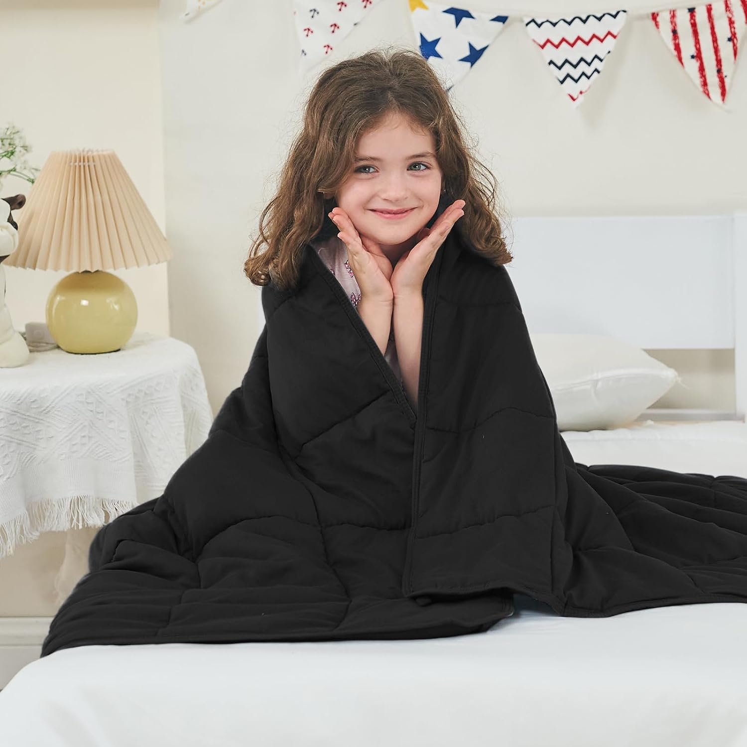 yescool Weighted Throw Blanket 5lbs, 36" x 48", Black