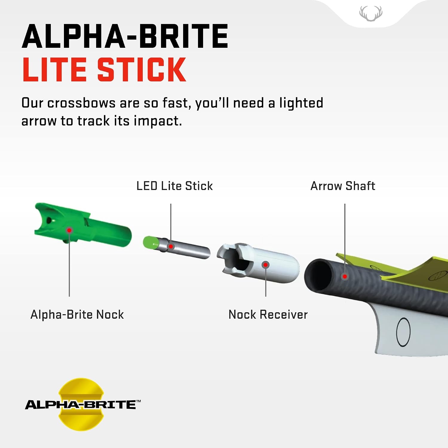 TenPoint Alpha-Brite Lite Stick, Green - Pack of 3 - 8 to 10-Hour Battery Life