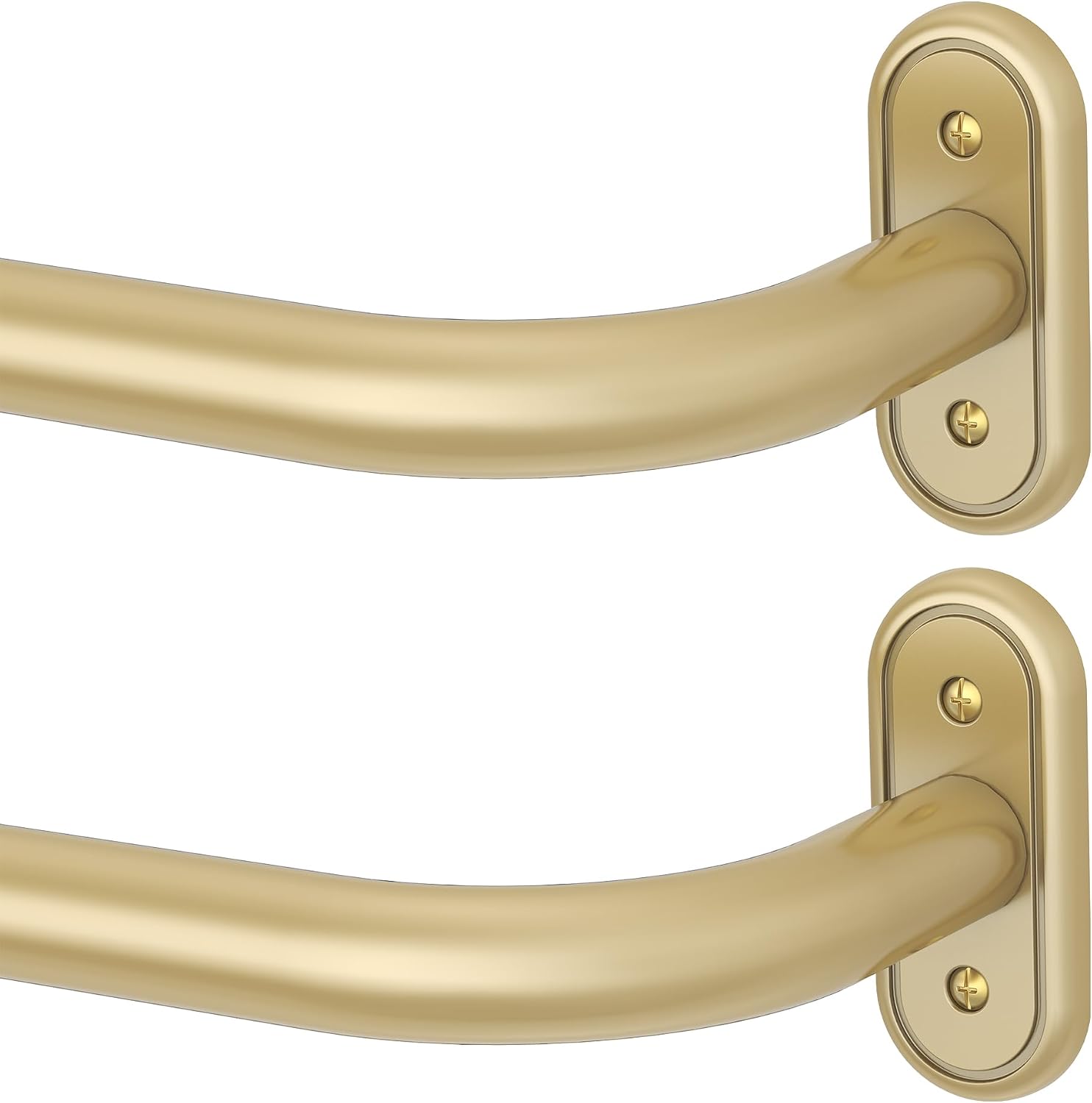 2 Pack Curtain Rod 36-88 Inch Gold Heavy Duty Window Curtain Rods