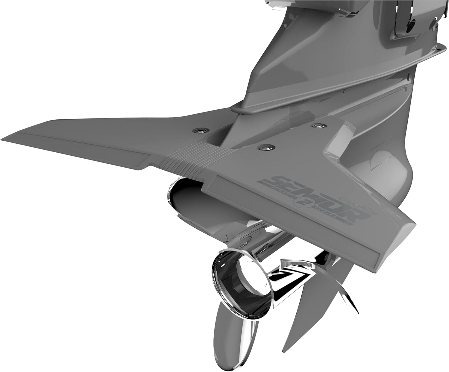 Classic Senior 2 Hydrofoils for 40-300 hp (Black) - Stabilizer Fins for Outboard/Outdrive Motors - Made in The USA