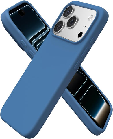 ORNARTO for iPhone 17 Pro Case 6.3", Slim Liquid Silicone,Blue