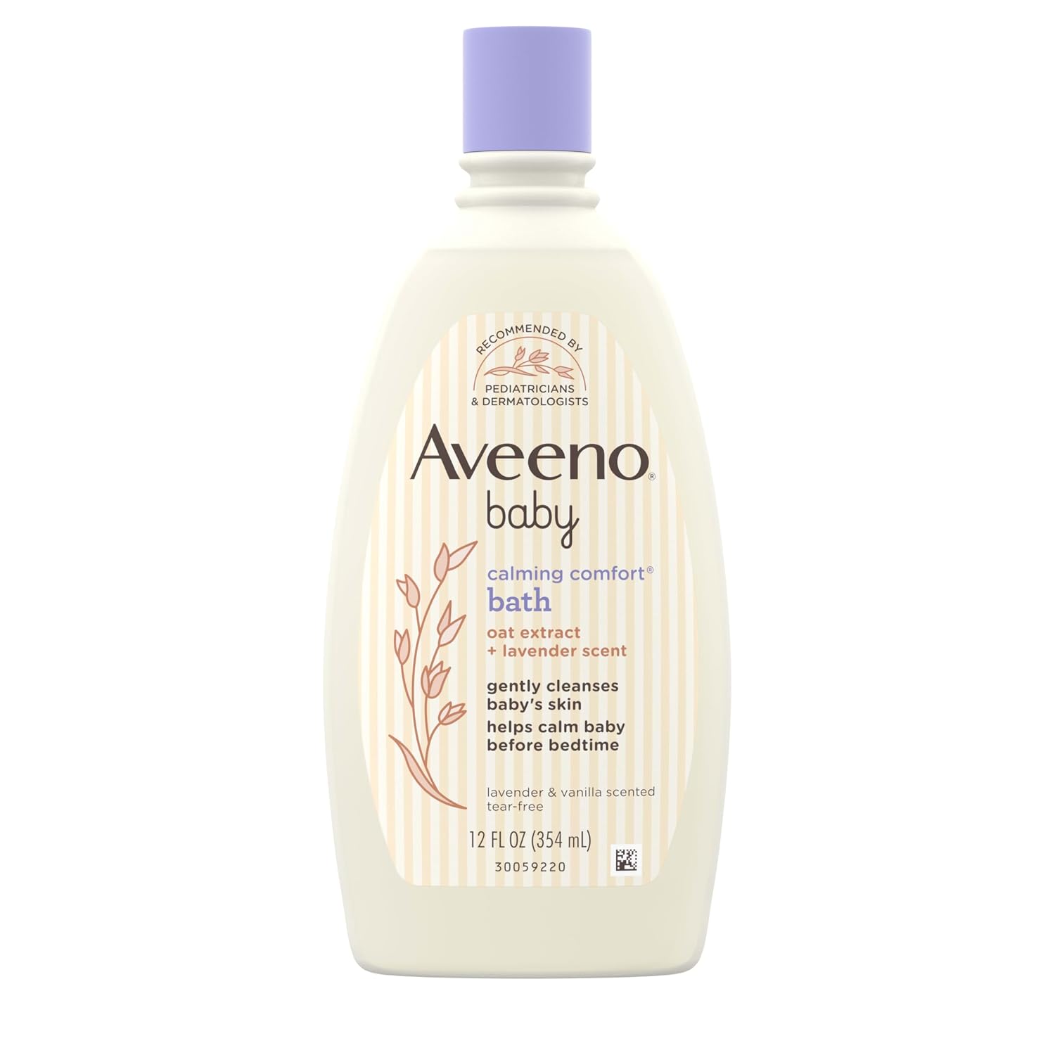 Aveeno Baby Calming Comfort Bath Body & Hair Wash, Lavender, 12 Fl Oz (Pack of 12)