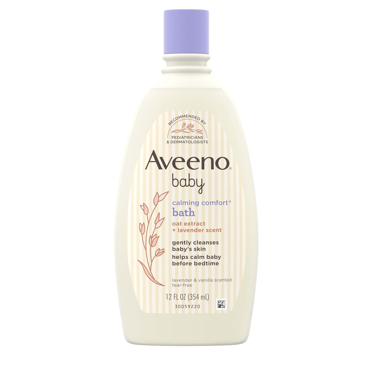 Aveeno Baby Calming Comfort Bath Body & Hair Wash, Lavender, 12 Fl Oz (Pack of 12)