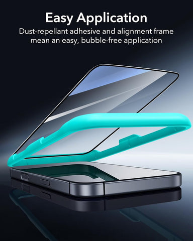 ESR 3 Pack for iPhone 15 Pro Screen Protector, [9H Hardness] [Military Grade Shatterproof] Full Coverage Tempered Glass Film with Easy Installation Tool