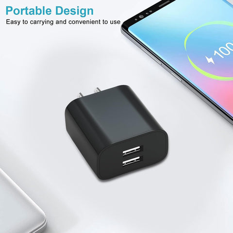 USB Wall Charger,4 Pack Dual Port Plug Adapter,Wall Outlet Charging Block