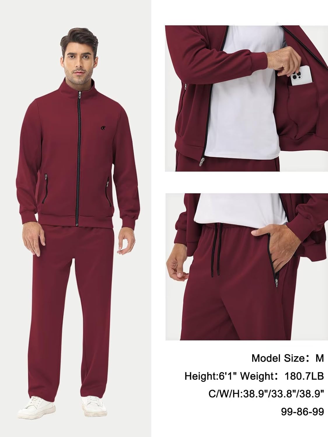 yuyangdpb Men's Tracksuits 2 Piece Outfits Full Zip Sports Sweatsuit Jogging Suits