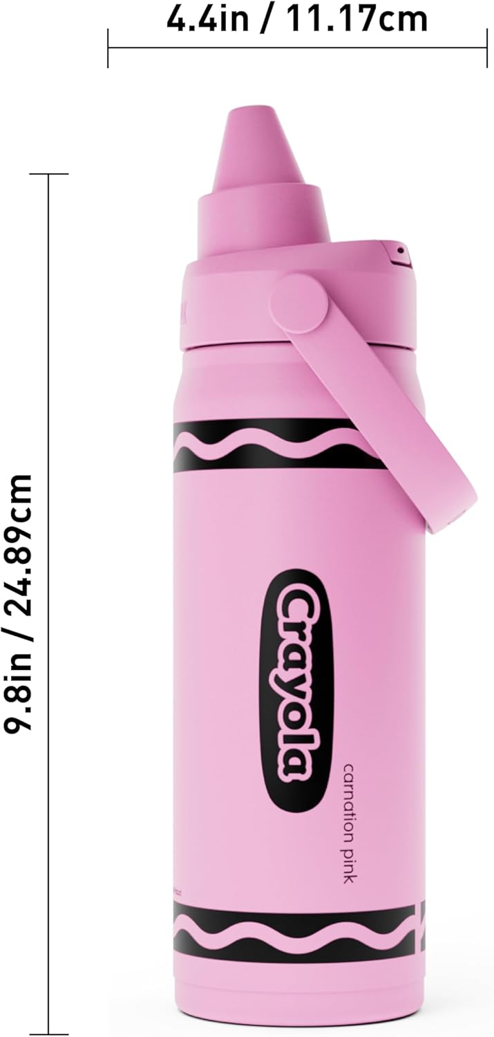 CamelBak Crayola Chug Stainless Steel Water Bottle 16oz, Carnation Pink