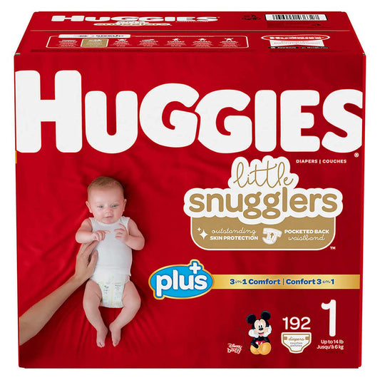 Huggies Little Snugglers Plus Diapers Size 1, 192 Count