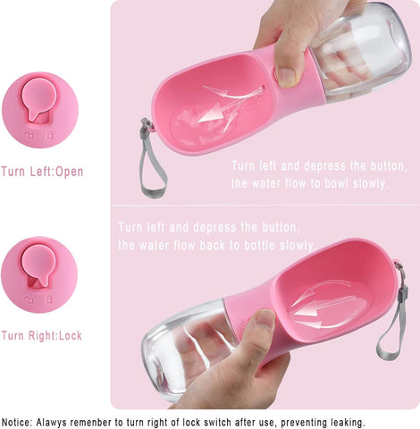 Cibaabo Dog Water Bottle Portable with Food Container & Filter for Travel