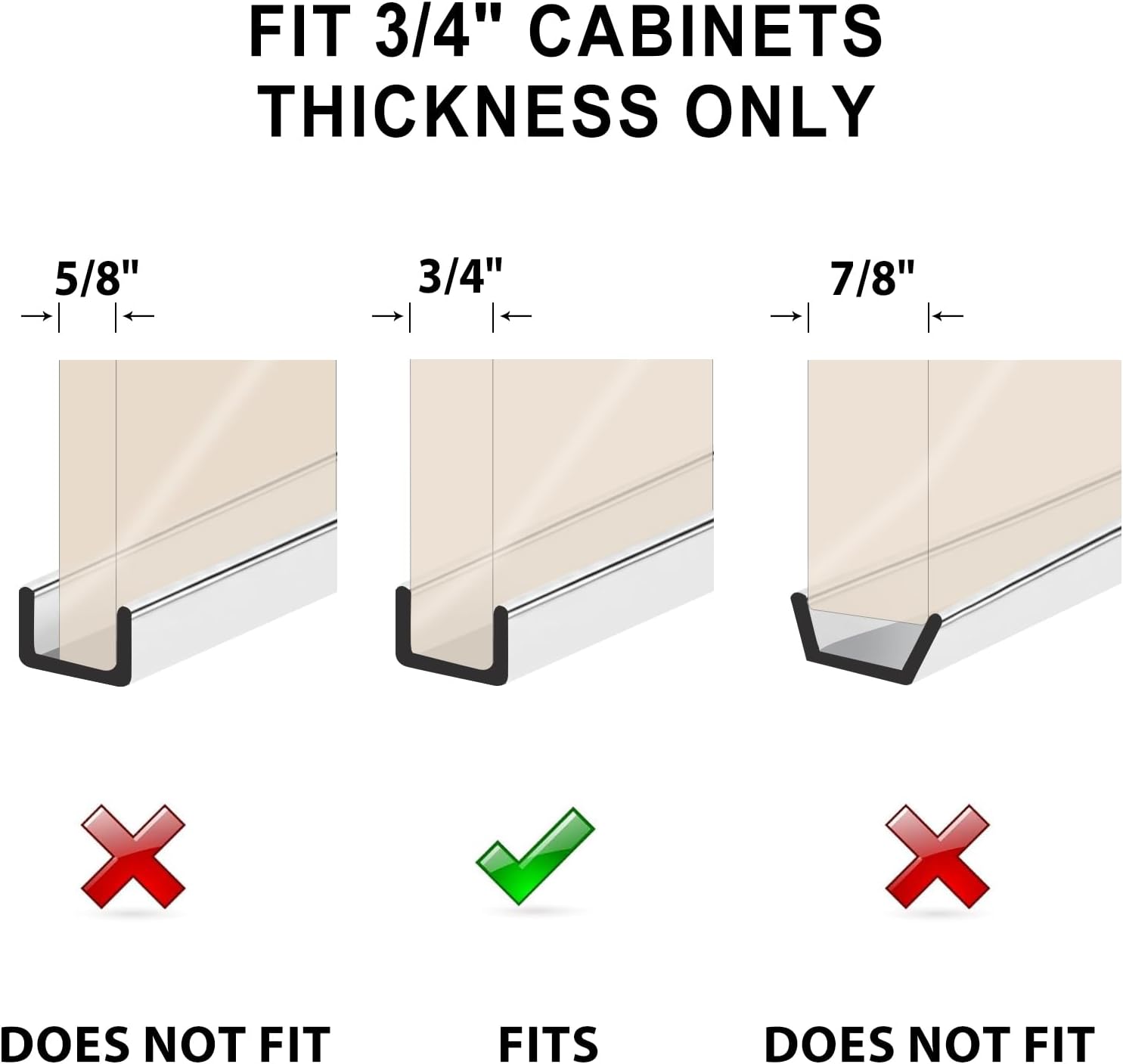 4 Pack 24" Length Cabinet Door Protector Edge Guard for Kitchen Cabinet