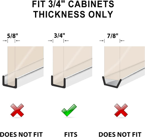 4 Pack 24" Length Cabinet Door Protector Edge Guard for Kitchen Cabinet