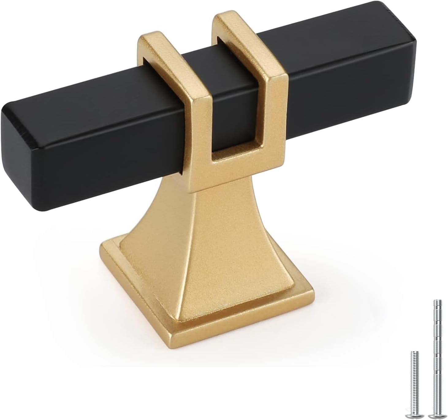 5 Pack Black and Gold Cabinet Knobs Black Dresser Drawer Konbs T Bar Pulls Kitchen Cabinet Hardware