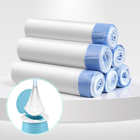 Portable Travel Potty Chair Liners Bags with Drawstring 90 PCS (18×20 INCH)