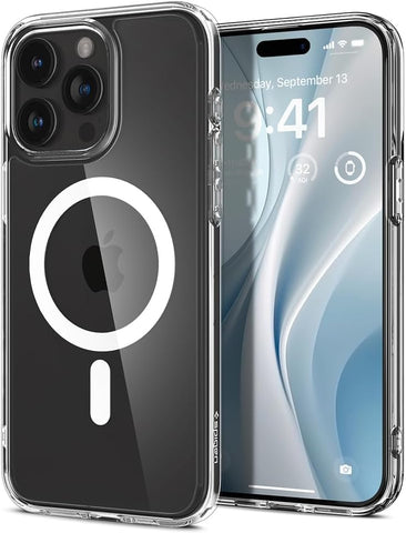 Spigen for iPhone 15 Pro Case, Ultra Hybrid MagFit [Anti-Yellowing] [Compatible with Magsafe] - Clear
