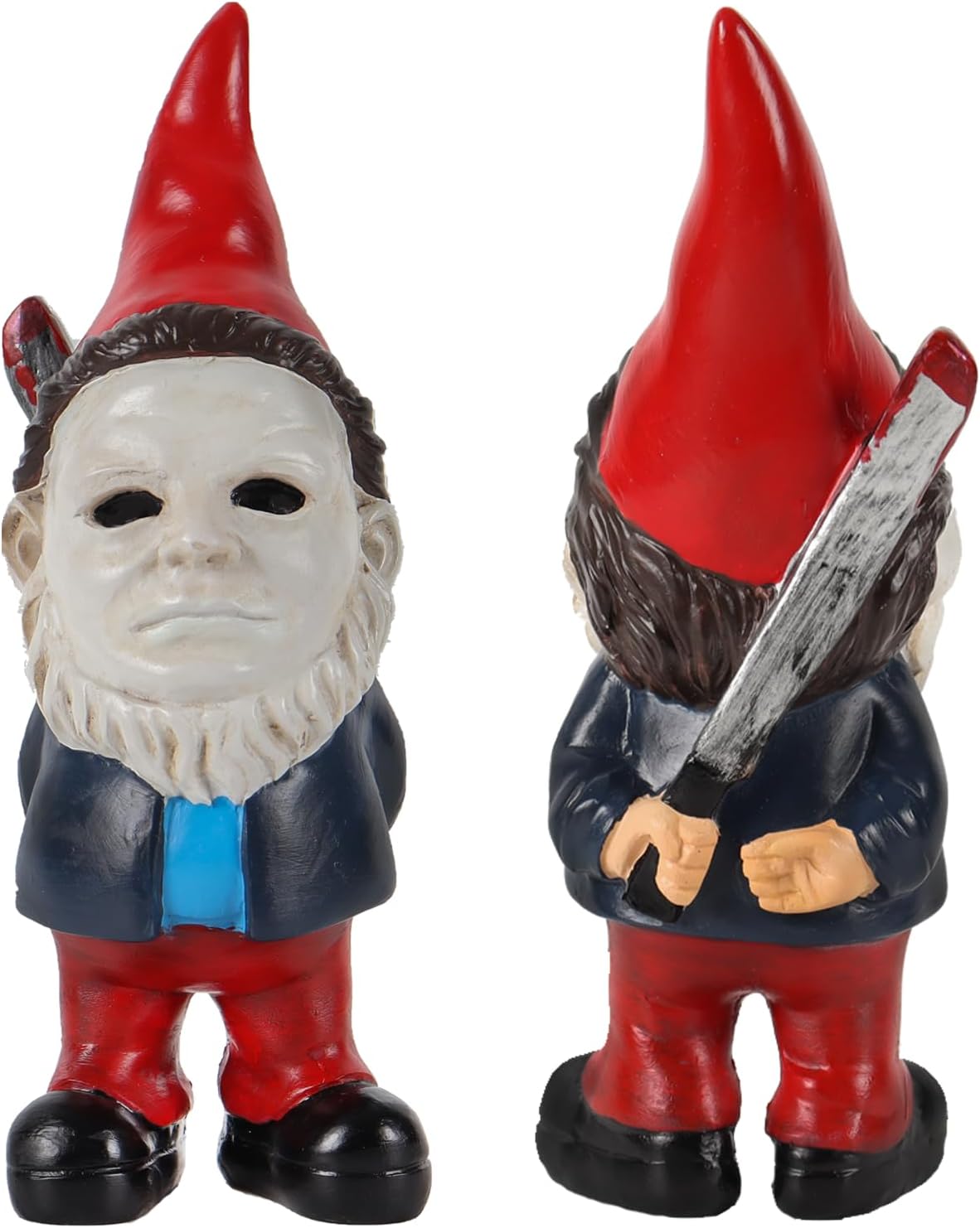 SPINNDO Garden Gnome Statue Decoration Garden Decor Horror Gnomes Boo Basket（Red