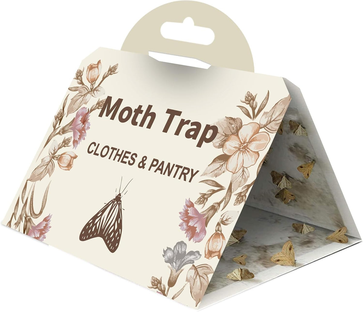 Pantry Moth Traps 10-Pack Safe and Effective for Food and Clothing- Glue Traps with Pheromones for Wool Closet Carpet Food and Cupboard K01