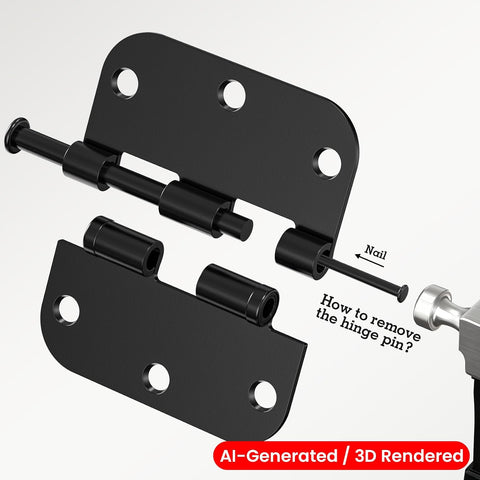 TDCHINGES Rounded Matte Black Door Hinges 3.5" 5/8"Radius Lasting No Squeak