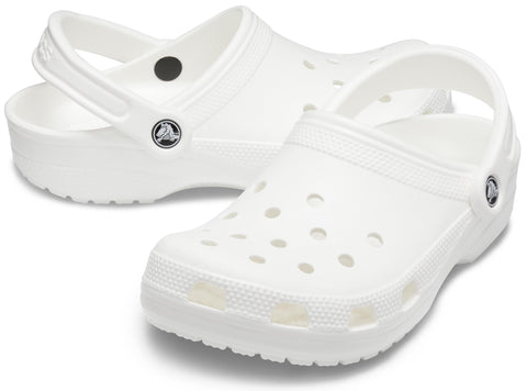 Crocs Unisex-Adult Classic Clog, Clogs for Women and Men, White, 10 Women/8 Men