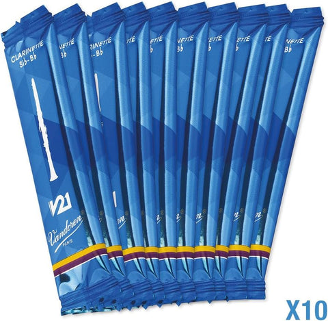 Vandoren CR8025 Bb Clarinet V21 Reeds Strength 2.5, Box of 10