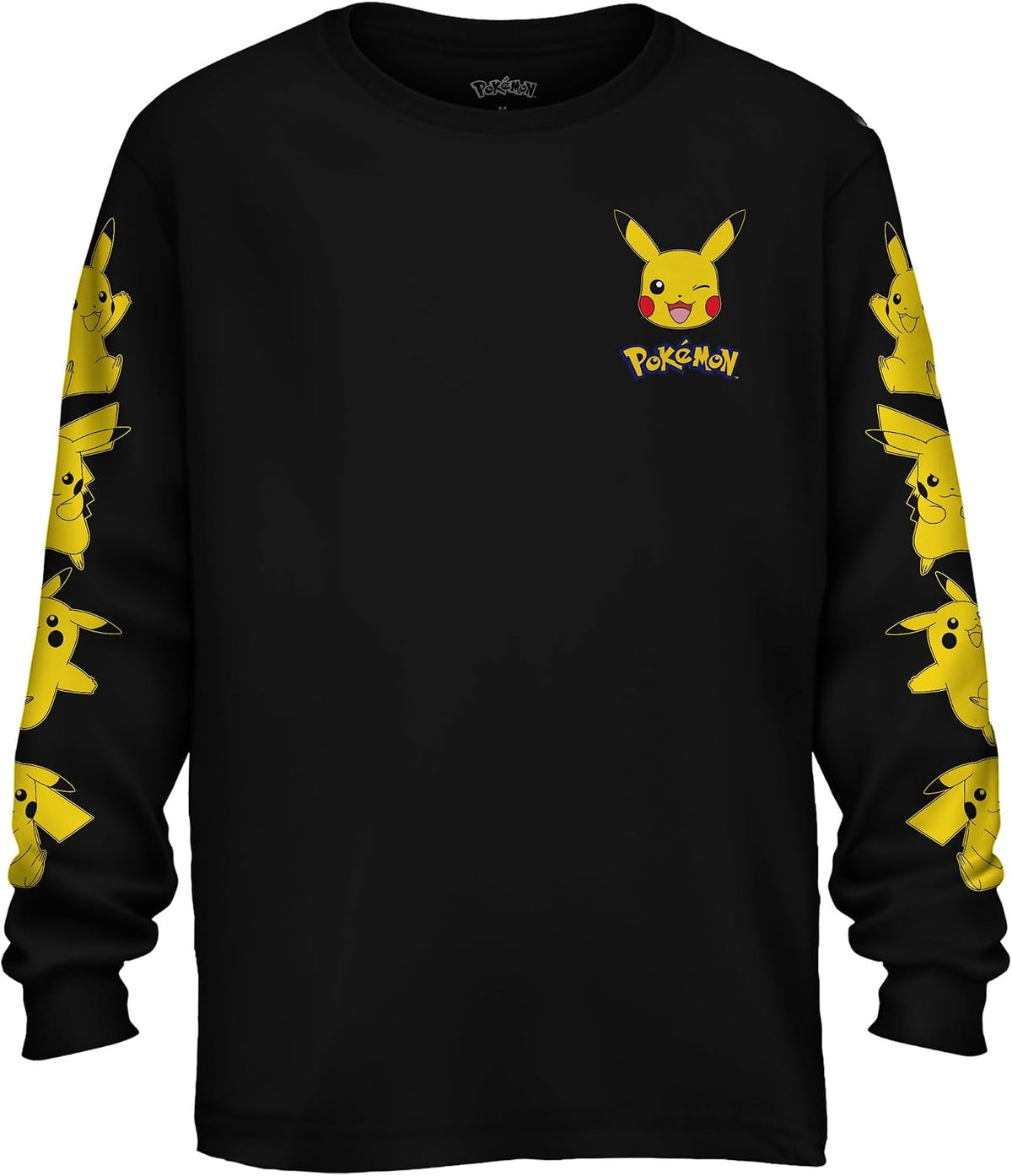Pokemon Pikachu Long Sleeve Little & Big Boys Graphic T Shirt