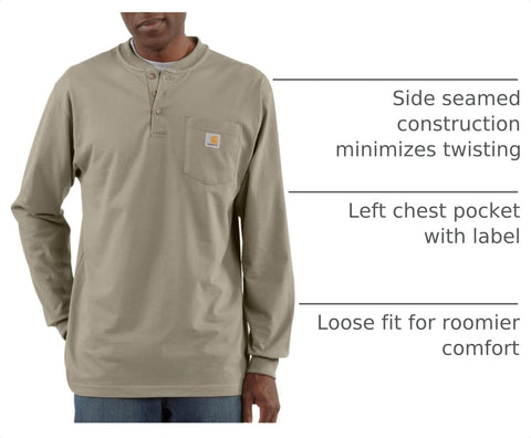 Carhartt Men's Dearborn Loose LS Henley T-Shirt