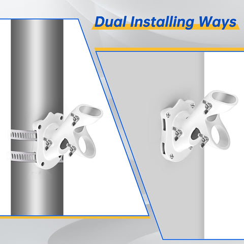 Anovo Flag Pole Kit- Upgraded Holder, Stainless Steel 7 FT Flag Poles with1 Inch Metal 360° Rotating Flag Pole Rings Two-Position Flag Pole Bracket Mounting for Outside House Porch (7 FT - White)