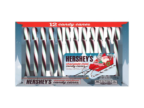 Hershey's Candy Canes - Chocolate Mint - 12 Count