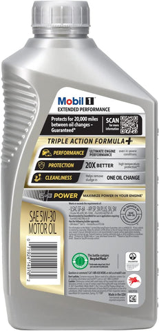 Mobil 1 Extended Performance Full Synthetic Motor Oil 5W-30, 1 QT (6 Pack)
