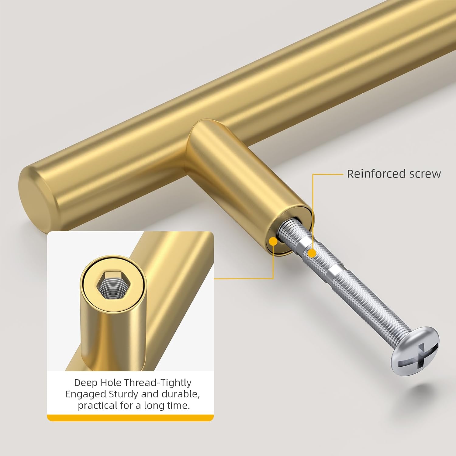 Goldenwarm 10 Pack 4 inch Gold Cabinet Handles Brushed Gold Cabinet Pulls