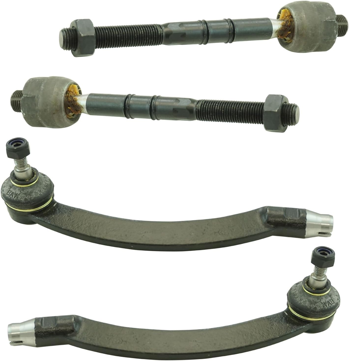 TRQ Inner and Outer Driver and Passenger Side Tie Rod Set 4 Piece