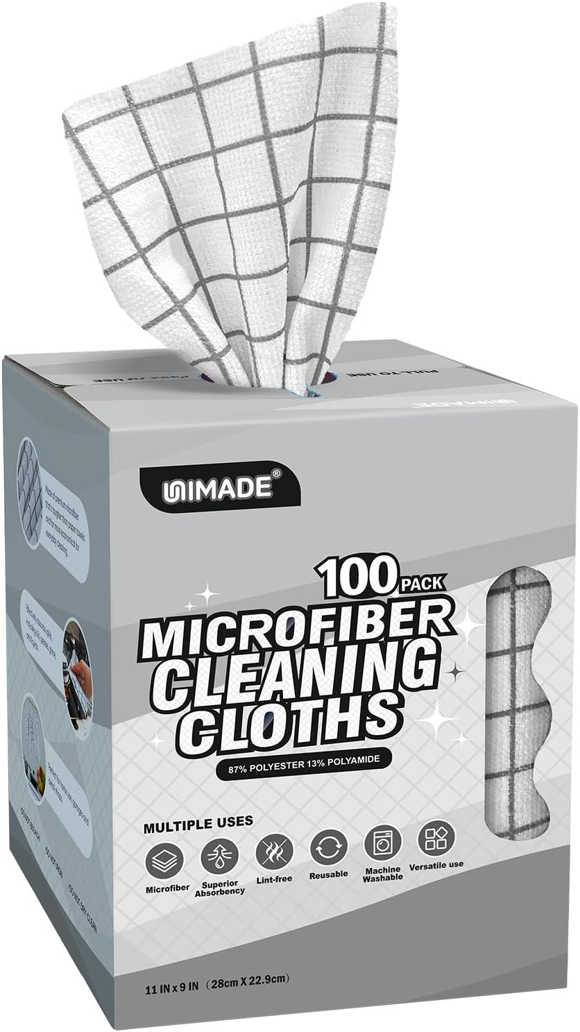 UNIMADE Microfiber Cleaning Cloths, 100 Sheets Kitchen Towels & Dish Cloths