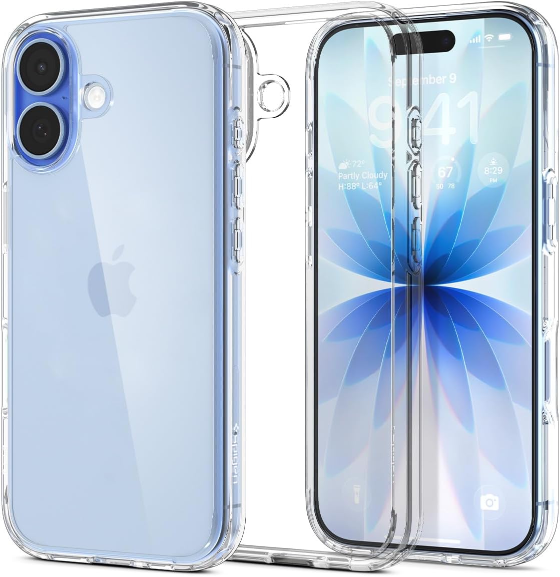 Spigen for iPhone 17 Case, Ultra Hybrid [TPU Covered Camera Control] [Anti-Yellowing] [No Magnet Ring] - Crystal Clear