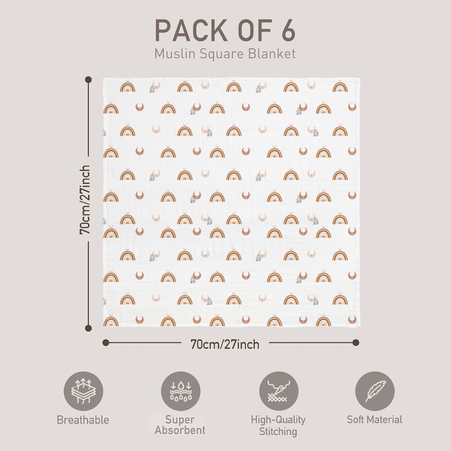GLLQUEN BABY Receiving Blankets Muslin Swaddle Blanket for Newborn Girl Boy