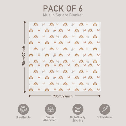 GLLQUEN BABY Receiving Blankets Muslin Swaddle Blanket for Newborn Girl Boy