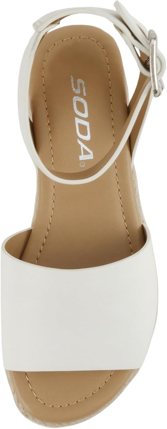 Soda Little Kids/Children/Girls Topic-IIS Espadrille Flatform Wedge Open Toe Sandals