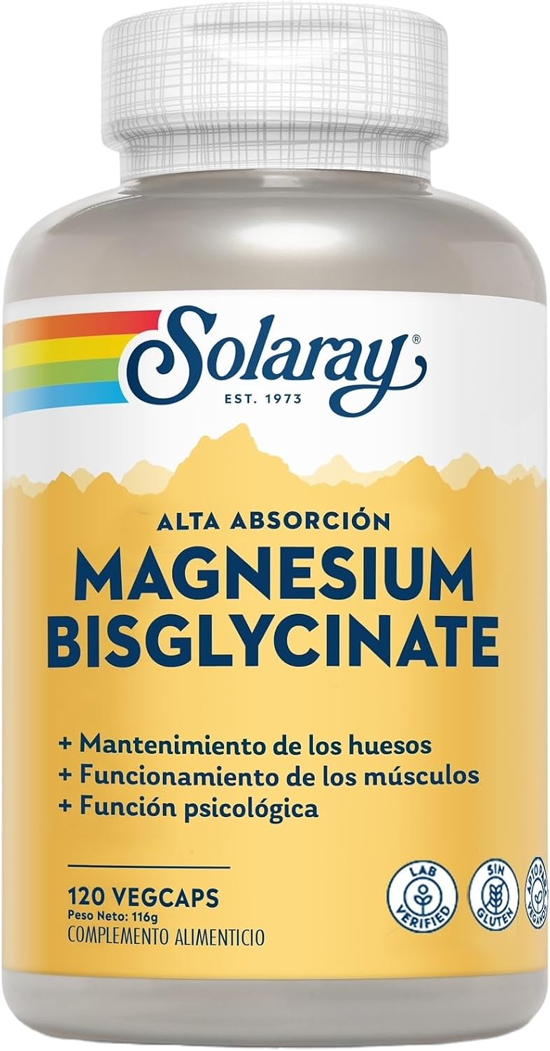 SOLARAY Enhanced Absorption Magnesium Glycinate 350 mg, 120 VegCaps