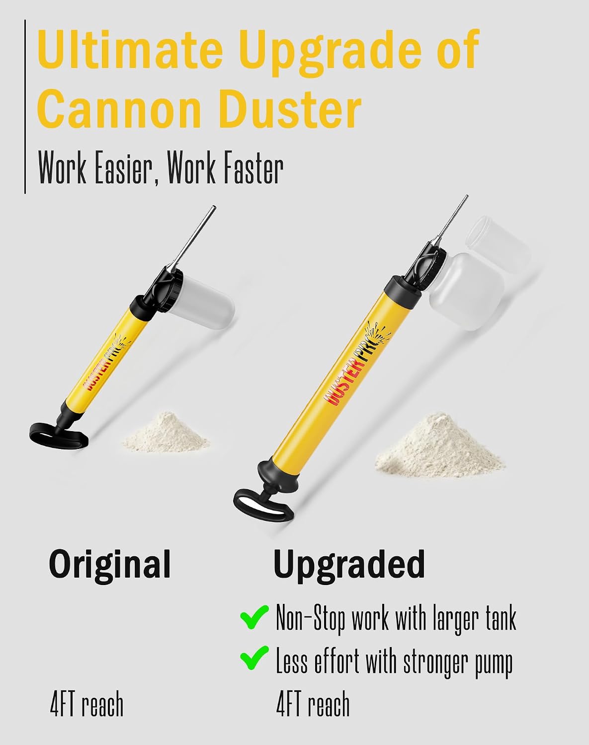 Relime Diatomaceous Earth Cannon Pump Large Capacity Powder Duster 4FT Long