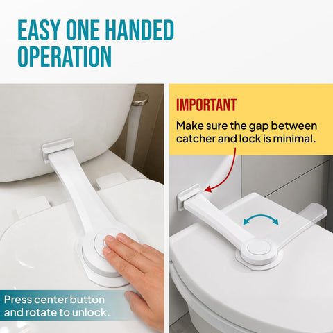 Upgraded Toilet Lock Baby Proof (2 Pack) - Toilet Seat & Lid Lock Kit