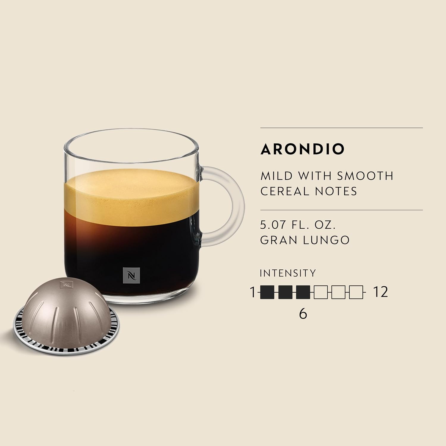 Nespresso Vertuo, Arondio Gran Lungo Americano, 30-Count Coffee Pods