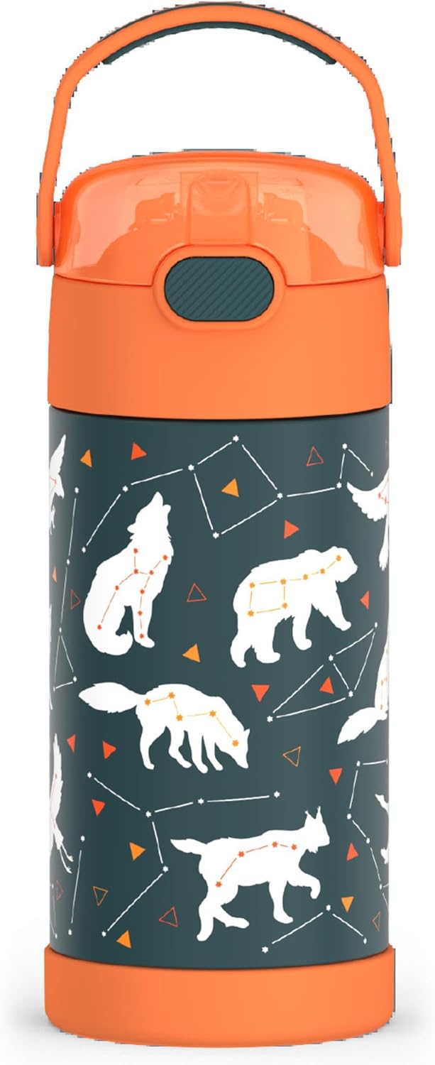 THERMOS FUNTAINER Water Bottle with Straw, 12oz, Night Trek