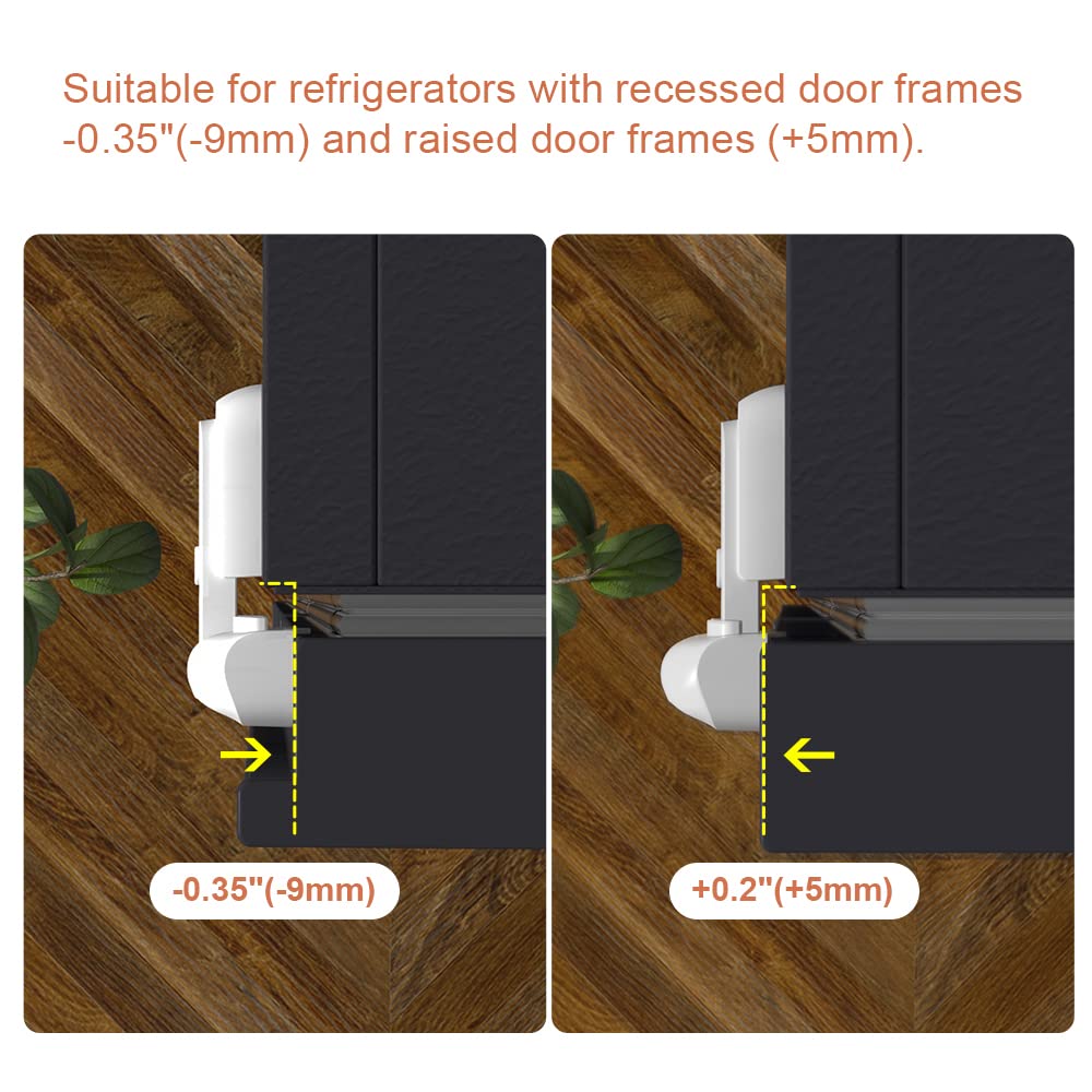 EUDEMON 1 Pack Updated Child Proof Refrigerator/Fridge/Freezer Door Lock Apply to Max 1"(25mm) Sealing Strip for Toddlers and Kids, no Tools Need or Drill (White)