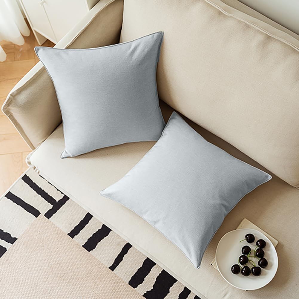 NiNi ALL Waterproof Outdoor Pillow Covers 16x16 Set of 2 Patio Light Grey