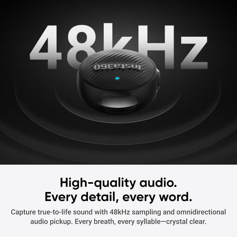 Insta360 Mic Air Transmitter, 7.9g Ultralight, Wireless Microphone, Noise Cancelling, Vlog, Streaming, Compatible Luna Ultra/X5/X4/X4 Air/Ace Pro 2/GO Ultra