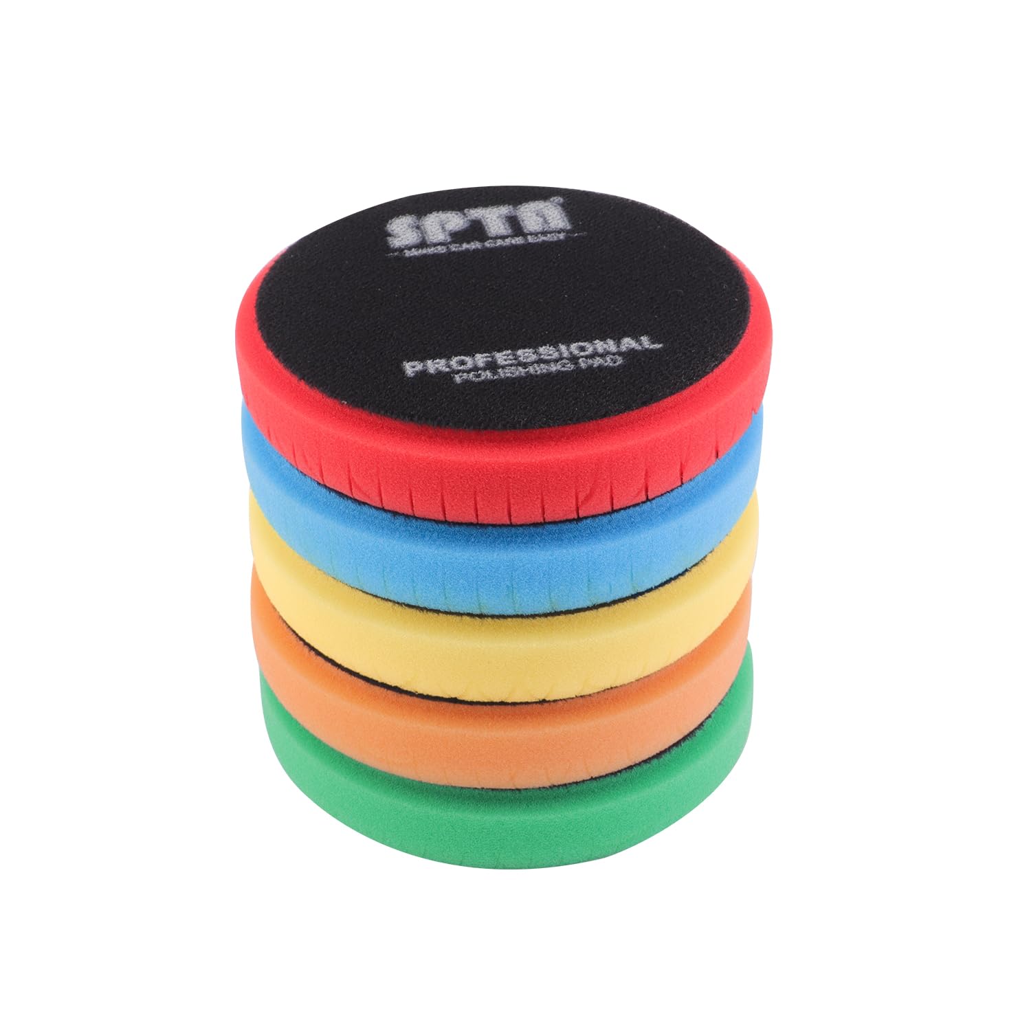 Buffing Polishing Pads, SPTA 5Pcs 5.5 Inch Face for 5 Inch 125mm Backing Plate Mix Cutting Force Buffing Pads Cutting Polishing Pad Kit for Car Buffer Polisher Compounding,Polishing, Waxing-SQPPS5MIX
