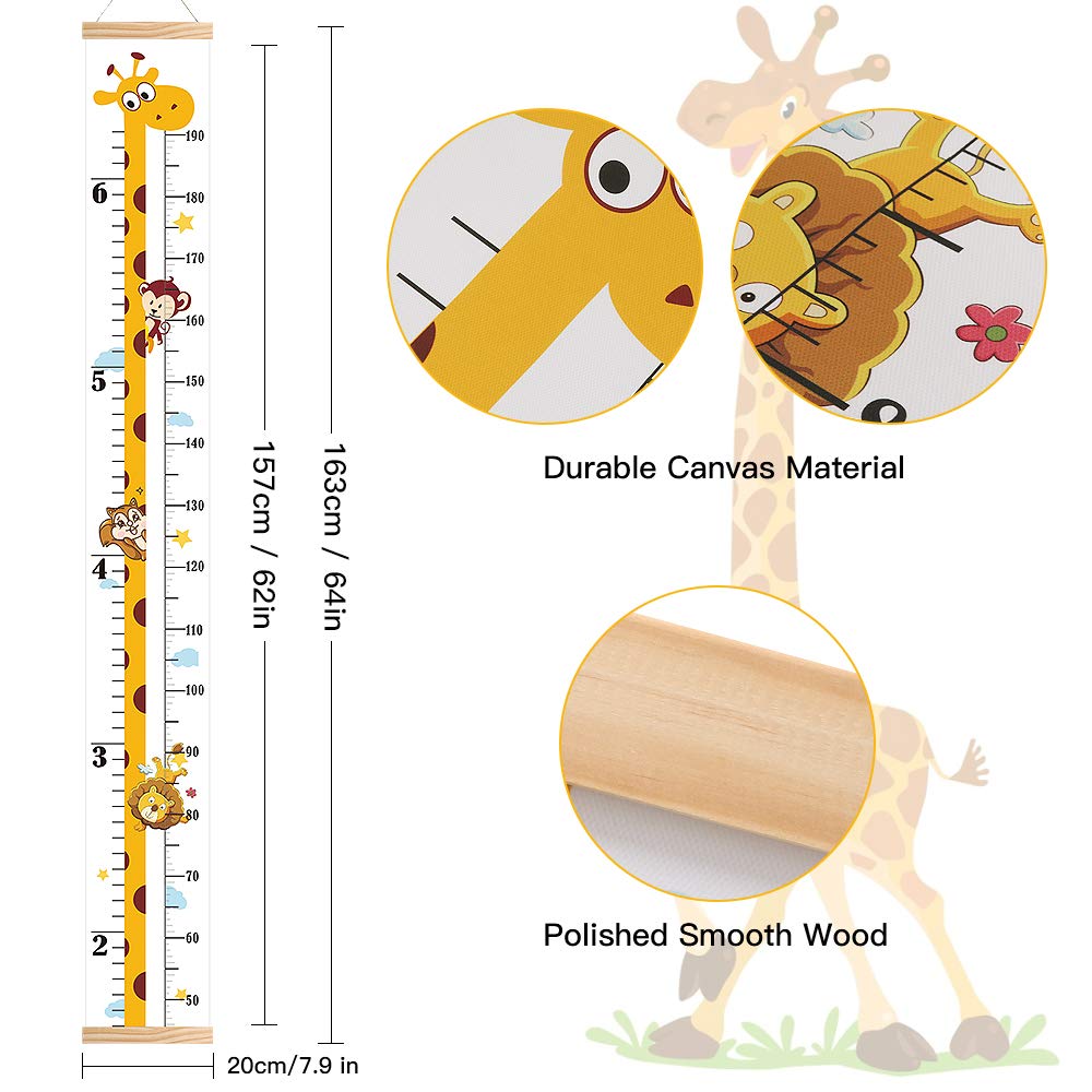 Growth Chart,Kids Canvas Height Ruler,Removable Wall Decor