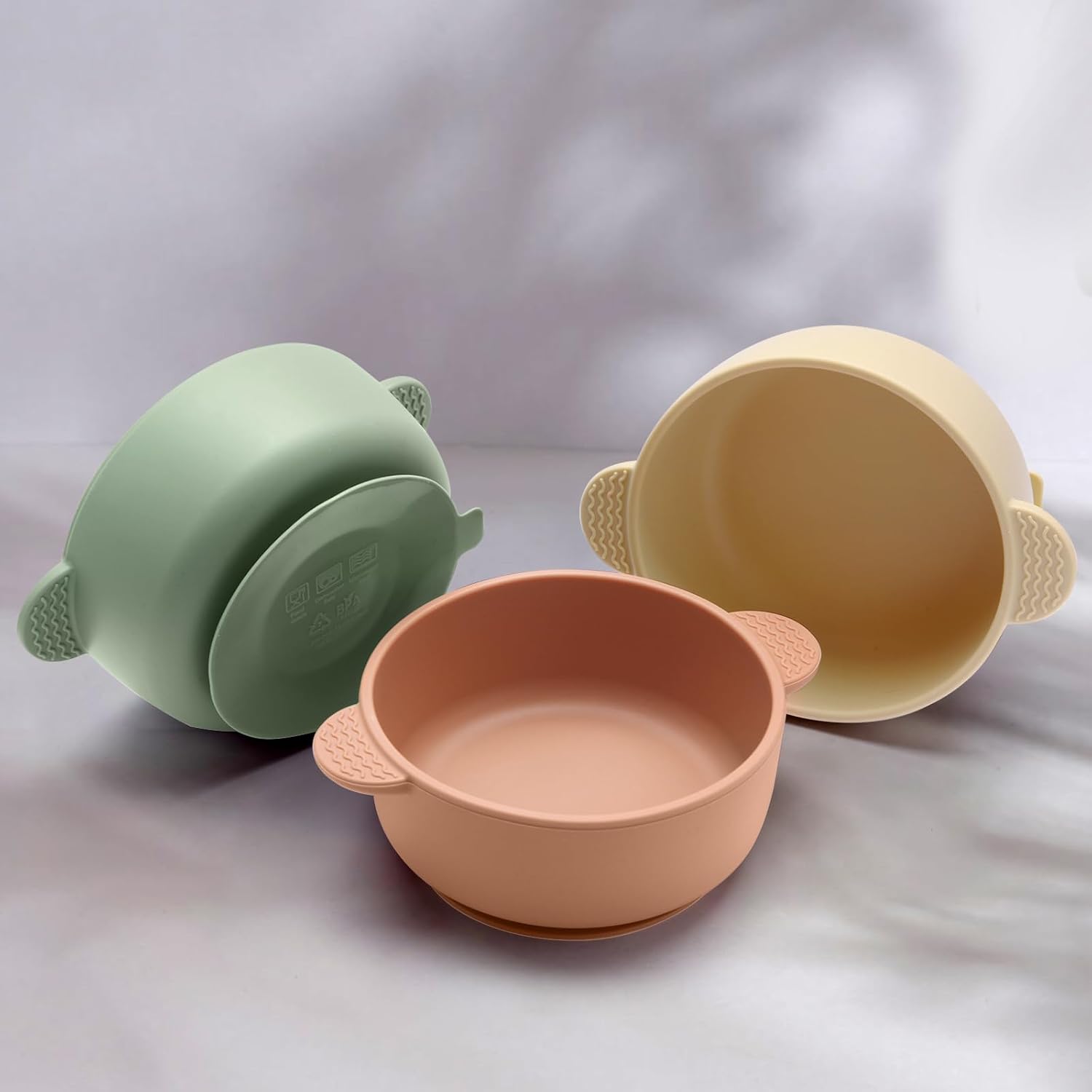 Eascrozn 3 Pack Baby Bowls, Suction Bowls for Baby Toddlers, BPA Free