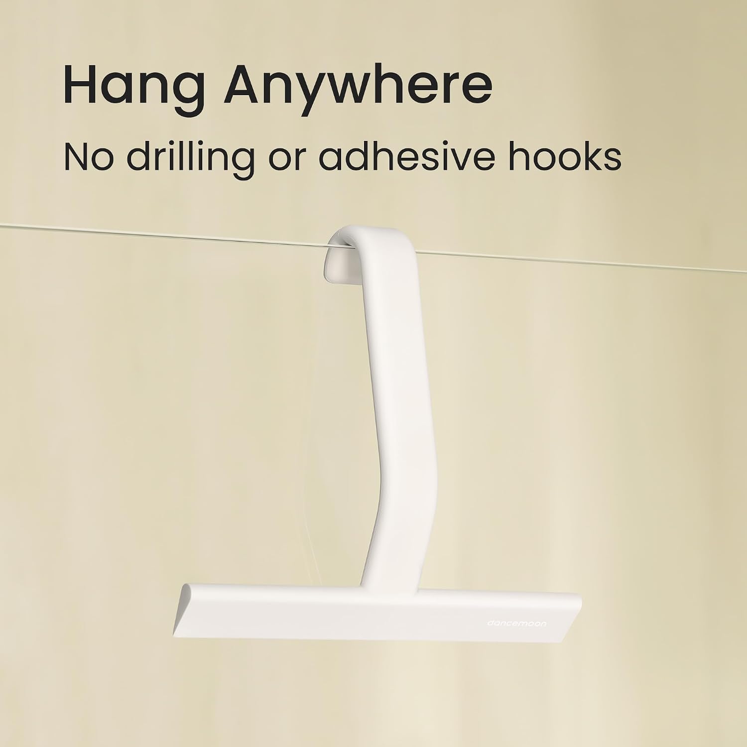 dancemoon JustHang Shower Squeegee with Built-in Hook, 10-Inch White
